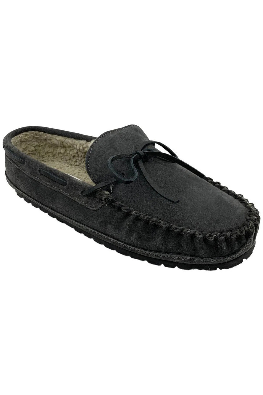 Minnetonka Men's Casey Moccasin Slippers Charcoal - Medium